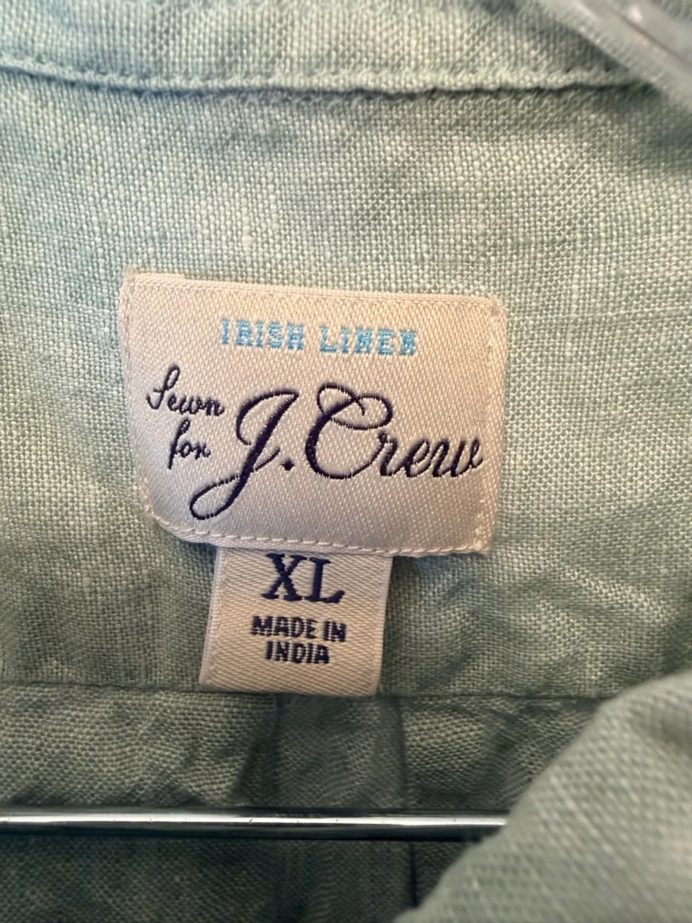 J. Crew Size XL Slim Fit 100%‎ Irish Linen Baird McNutt Light Green Shirt